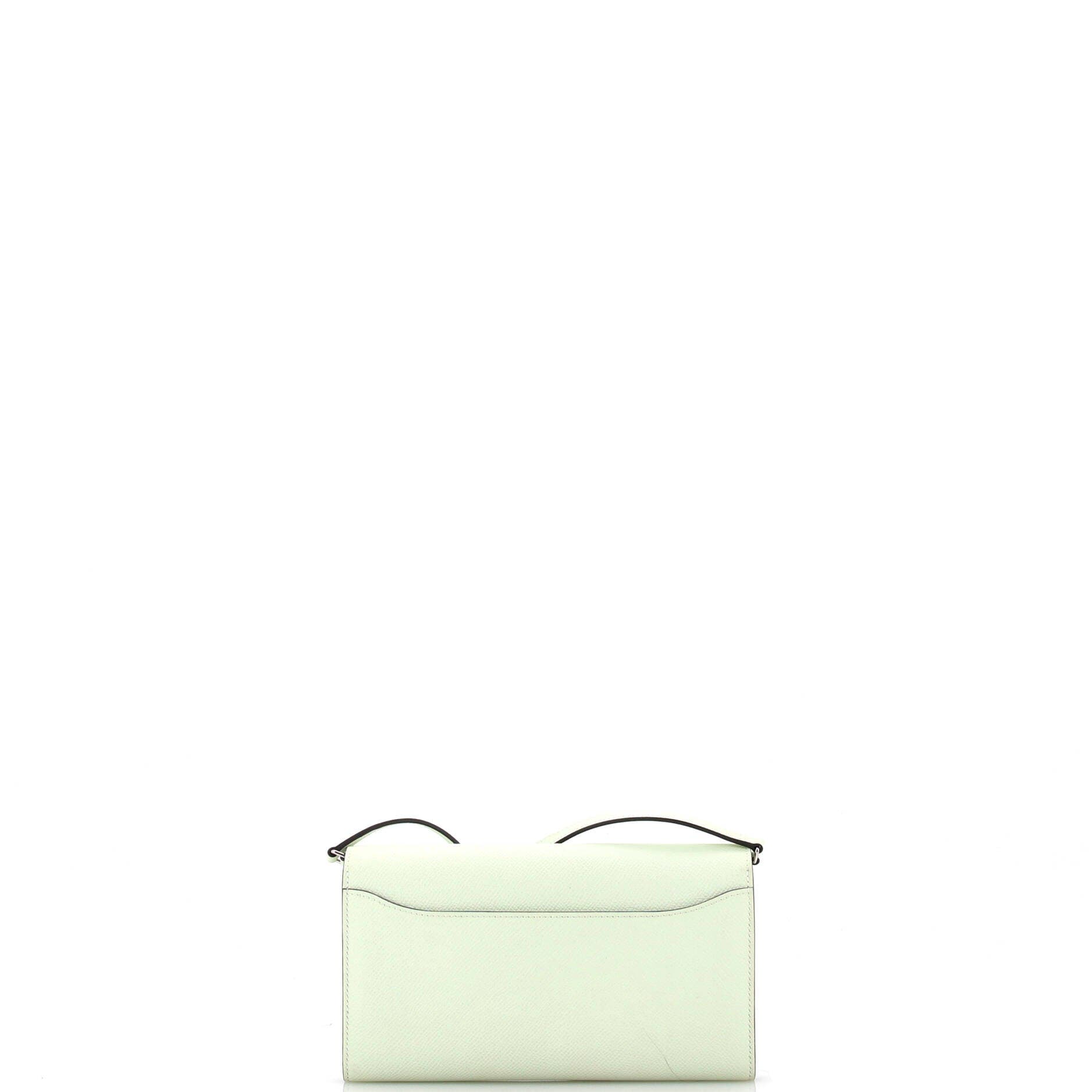 Pre-Owned Hermes Constance To Go Wallet Epsom, Alternate, color, Vert Fizz