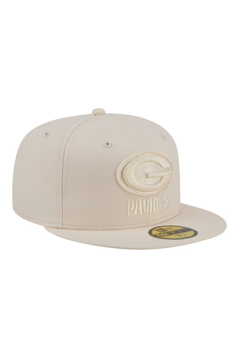 Men's New Era  Cream Green Bay Packers Color Pack 59FIFTY Fitted Hat, Alternate, color, Cream