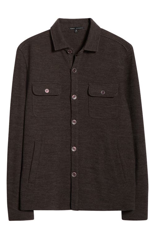 Robert Barakett Mezner Wool & Cotton Knit Overshirt In Brown