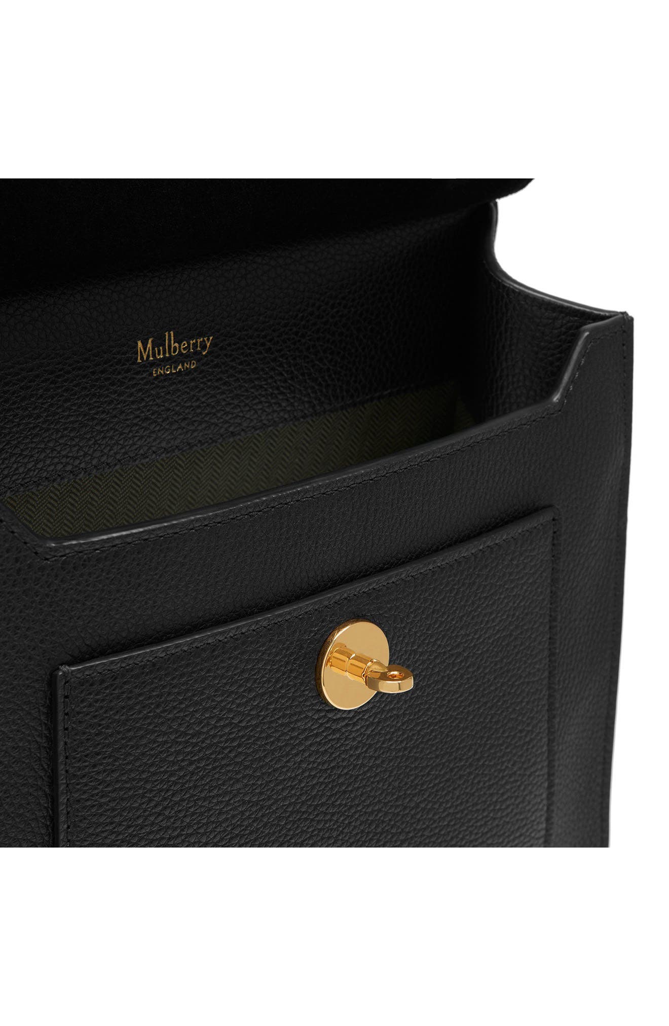 Mulberry Antony Leather Crossbody Bag, Alternate, color, Black