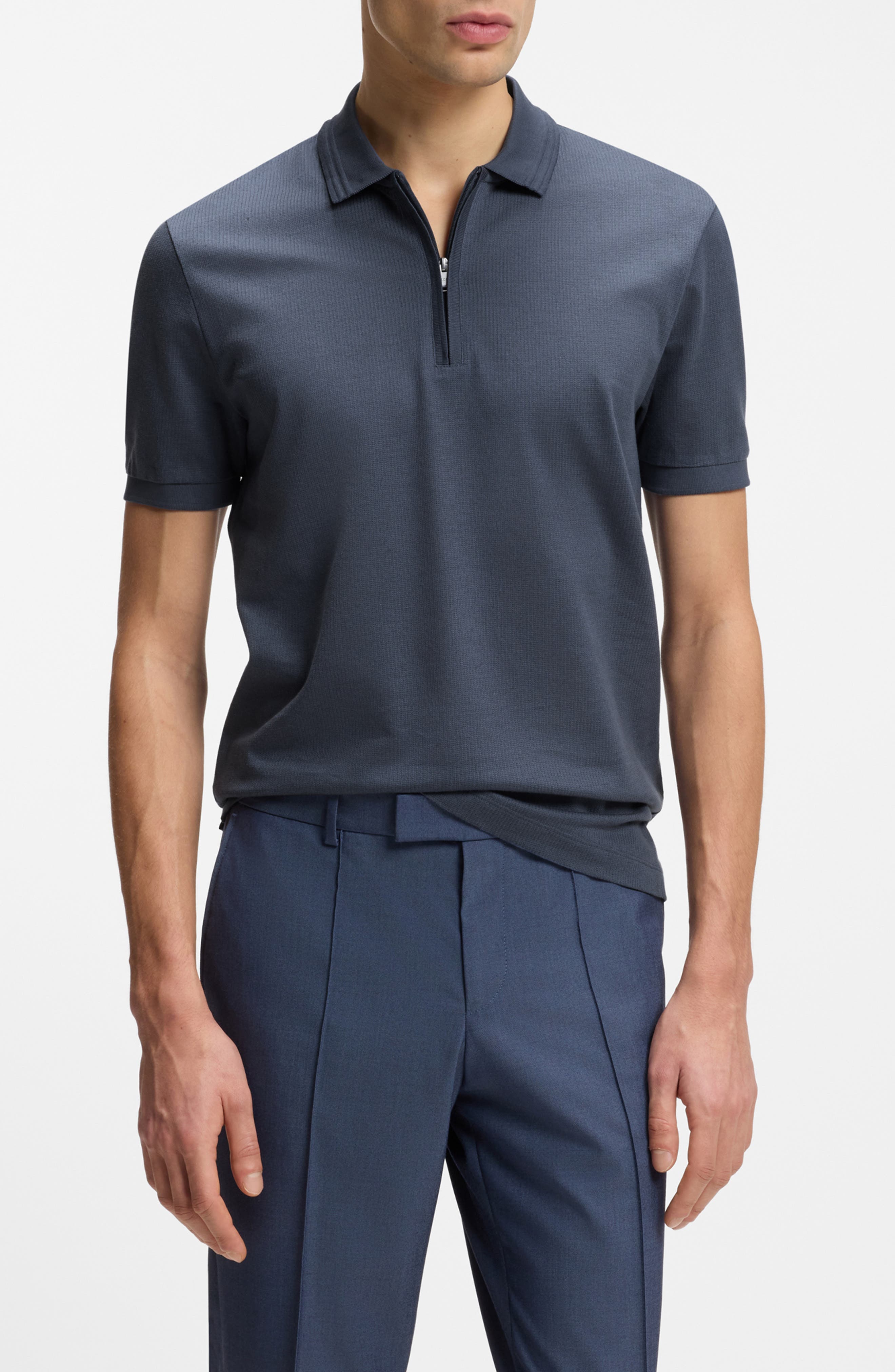 Paras Solid Lyocell & Cotton Zip Polo - image 3