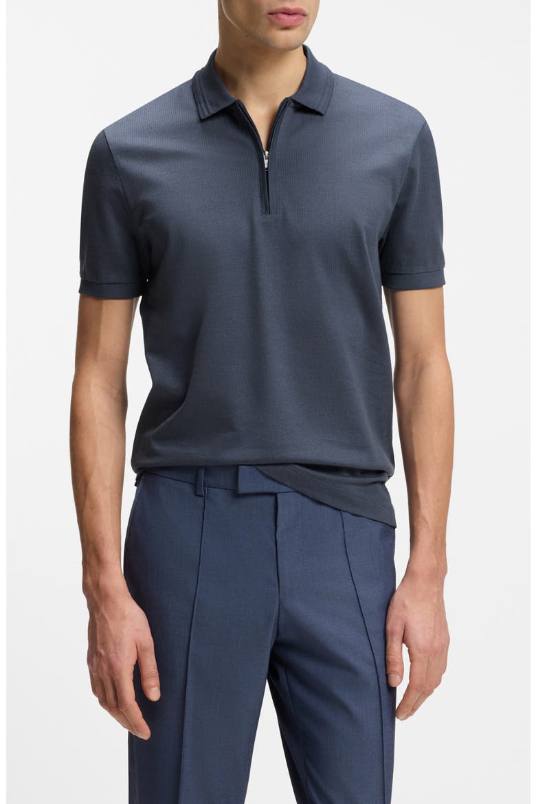 Paras Solid Lyocell & Cotton Zip Polo, Main, color, OPEN BLUE