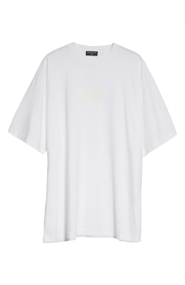 Balenciaga Oversize Glow in the Dark Graphic Tee, Alternate, color,