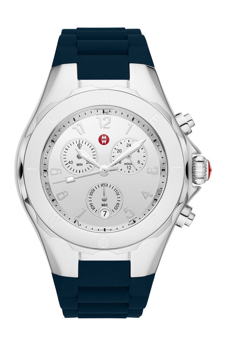 MICHELE Jellybean Chronograph Stainless Steel Watch, 38mm, Main, color, 