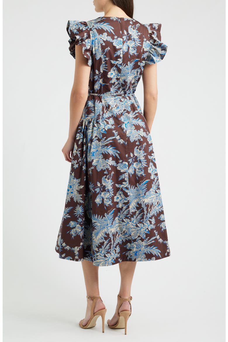 The Eloise Floral Print A-Line Dress, Alternate, color, FLORAL EARTH PRINT
