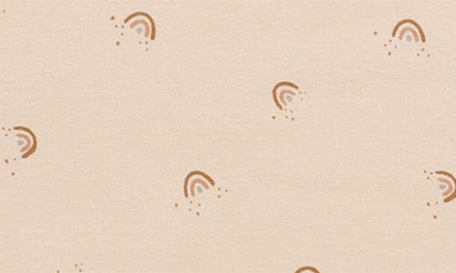 Quincy Mae Print Long Sleeve Organic Cotton T-shirt In Nude