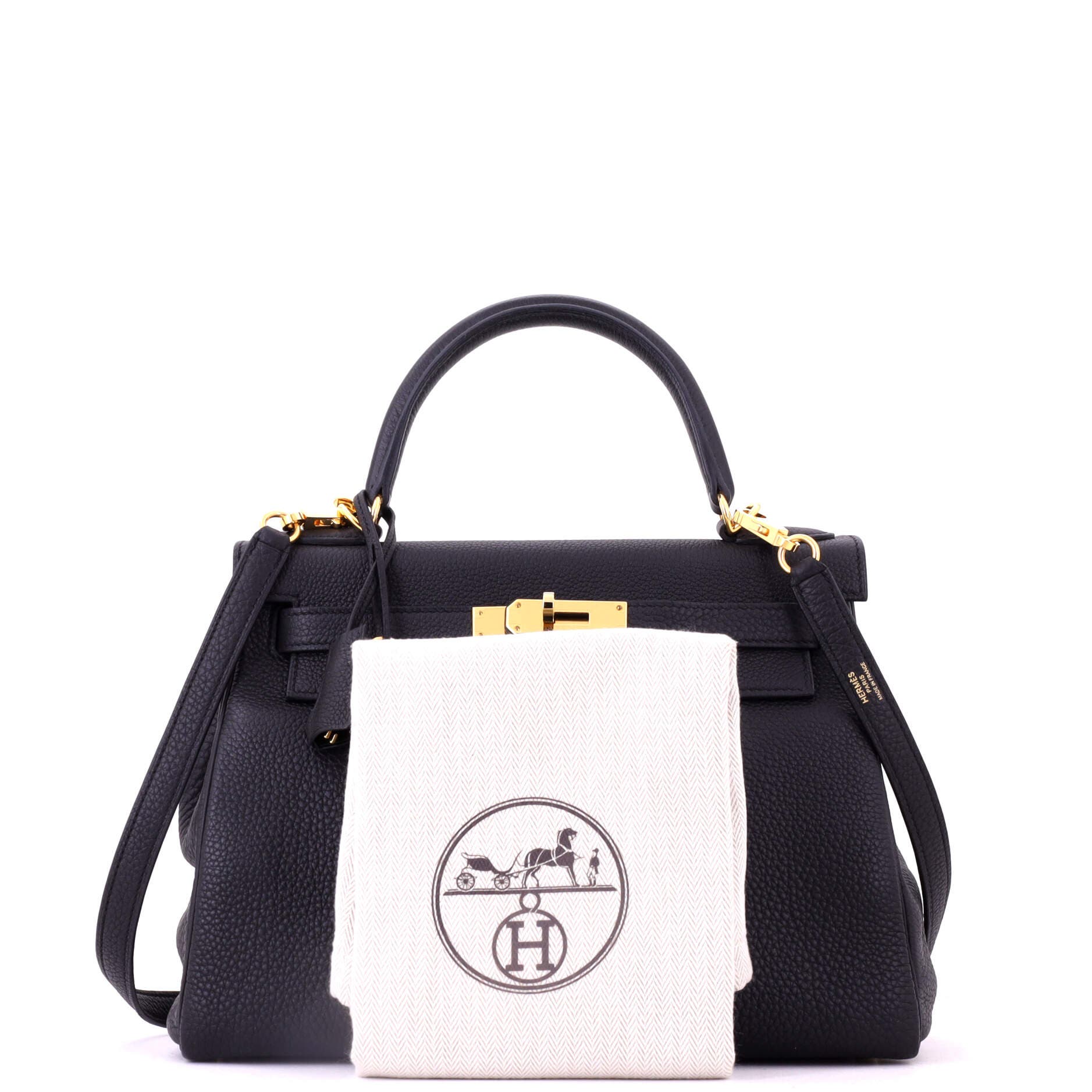 Pre-Owned Hermes Kelly Handbag Black Togo with Gold Hardware 28, Alternate, color, Noir