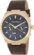 Calvin Klein Distinguish Leather Strap Watch
