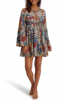 Paisley Long Sleeve Babydoll Minidress