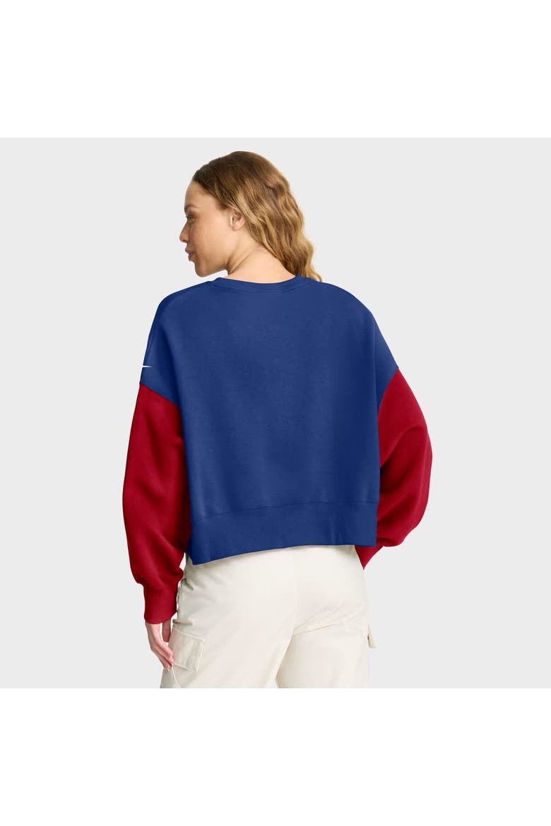 Women's Nike Royal New York Giants Oversized Color-Block Pullover Sweatshirt, Alternate, color, Royal