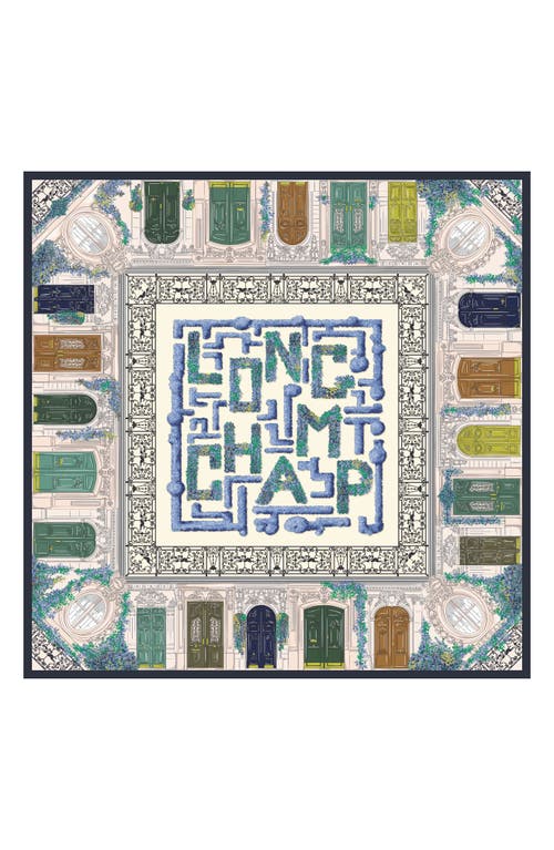 Longchamp Jardin Parisiene Square Silk Scarf In Blue