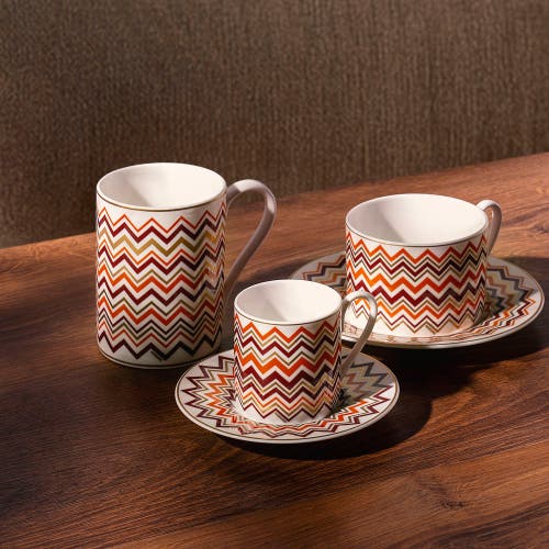 Missoni Coffee Cup & Saucer Set Of 2 In Luxury Box In Brown