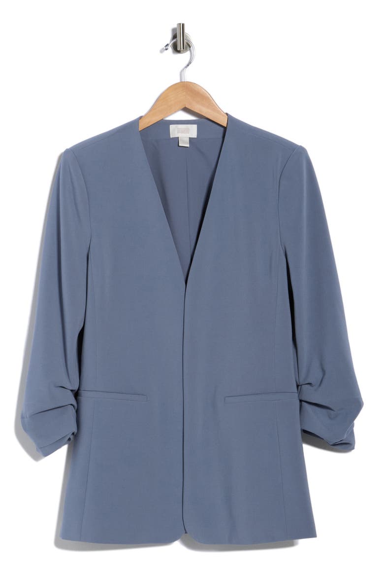 Slim Cinched Sleeve Blazer, Alternate, color, GREY FOLKSTONE