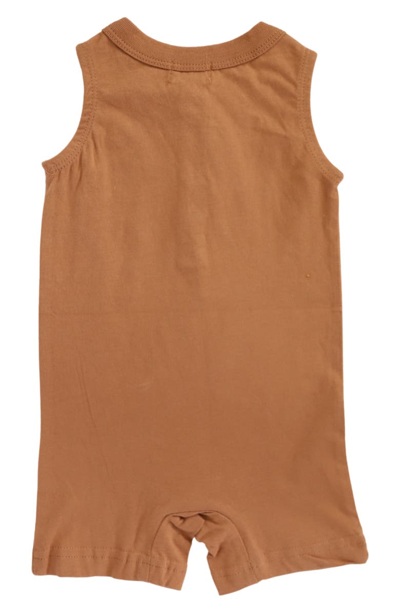 POLISHED PRINTS Toasted Nut Organic Cotton Romper, Alternate, color, Toasted Nut