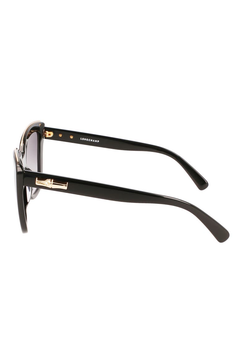 Roseau 53mm Gradient Rectangle Sunglasses, Alternate, color, BLACK
