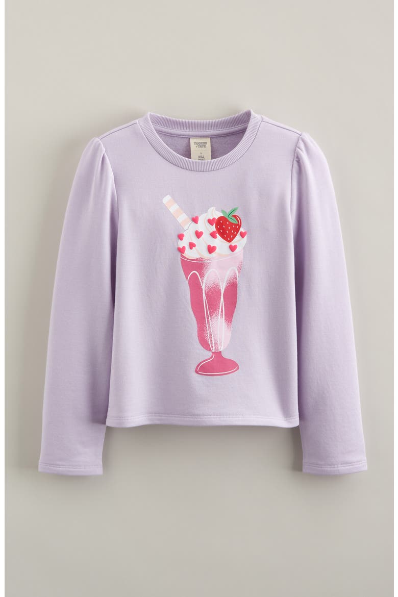 Kids' Milk Shake Long Sleeve Graphic T-Shirt, Main, color, PURPLE PETAL MILK SHAKE