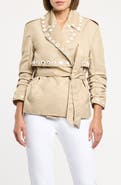 Cinq à Sept Crochet Mirrors Belted Jacket