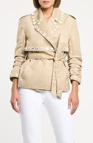 Cinq à Sept Crochet Mirrors Belted Jacket