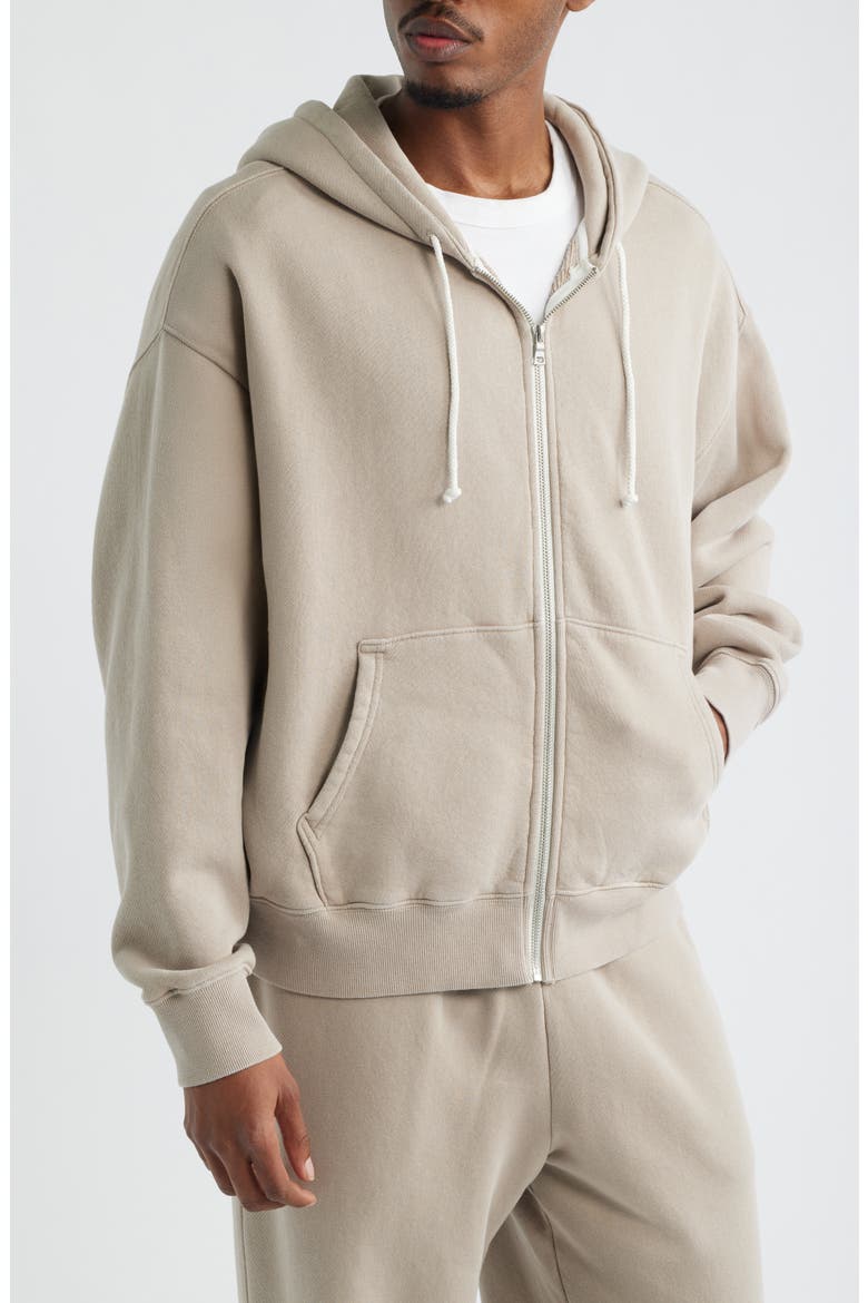 Organic Cotton Zip Hoodie, Alternate, color, TAN