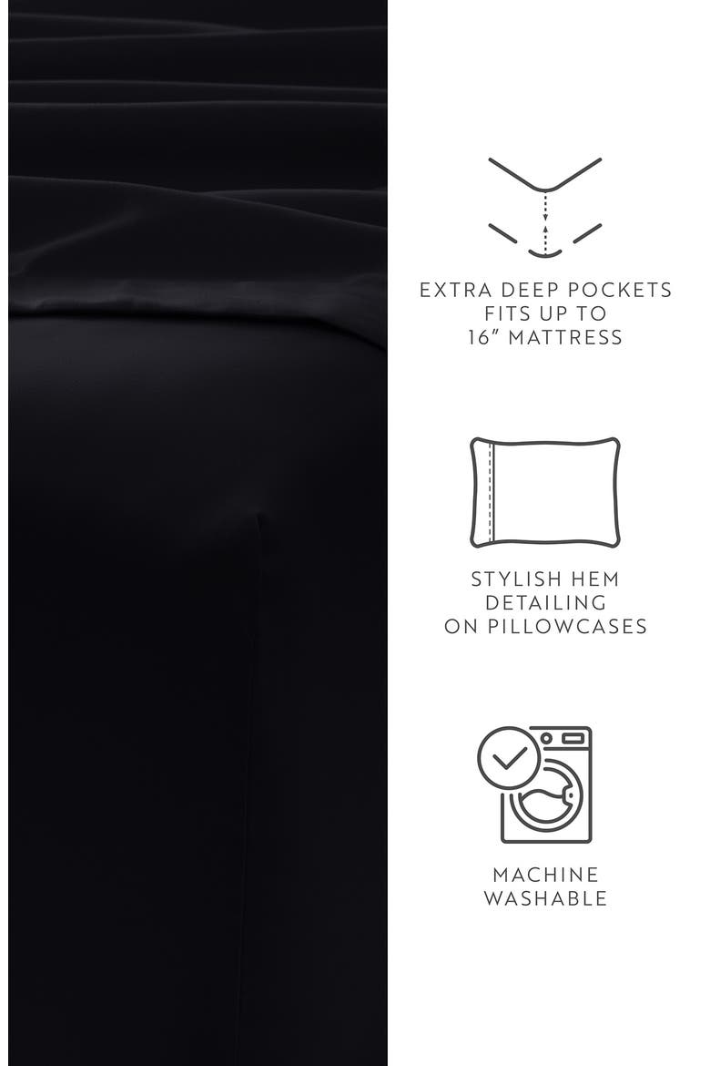 Premium Ultra Soft 4-Piece Bed Sheets Set, Alternate, color, BLACK