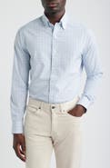 Peter Millar Canal Tailored Fit Check Performance Poplin Button-Down Shirt