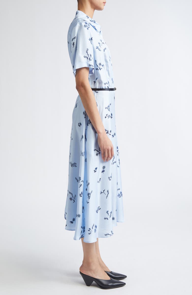 Altuzarra Kiera Floral Print Belted Silk Shirtdress, Alternate, color, Danube Shibori Flower