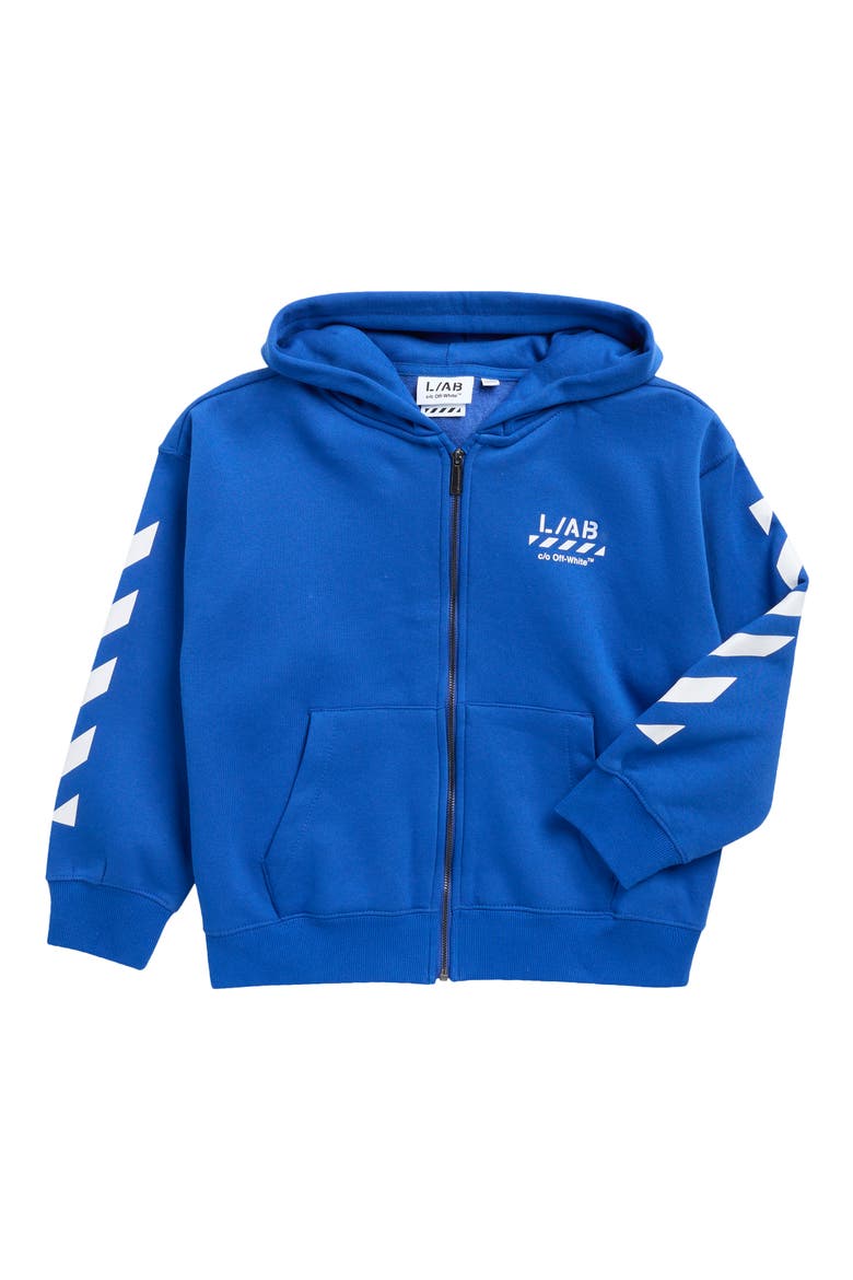 Kids' Diag Full Zip Hoodie, Main, color, BLUE