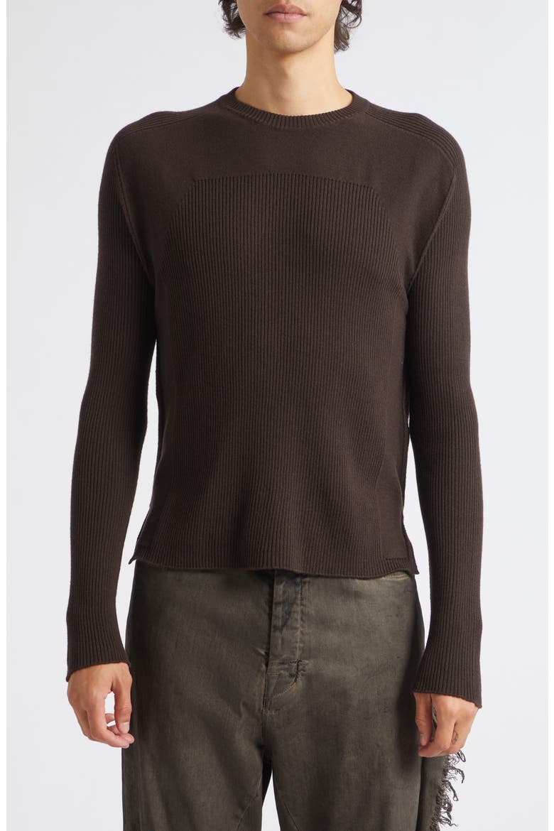Ribbed Geo Wool Sweater, Main, color, GREASE