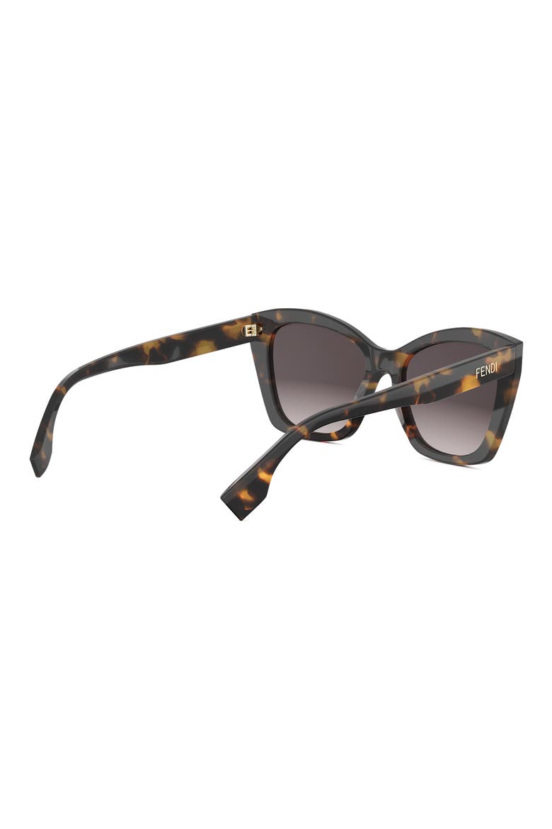 'Fendi Lettering 55mm Gradient Square Sunglasses, Alternate, color, HAVANA/ OTHER / GRADIENT SMOKE