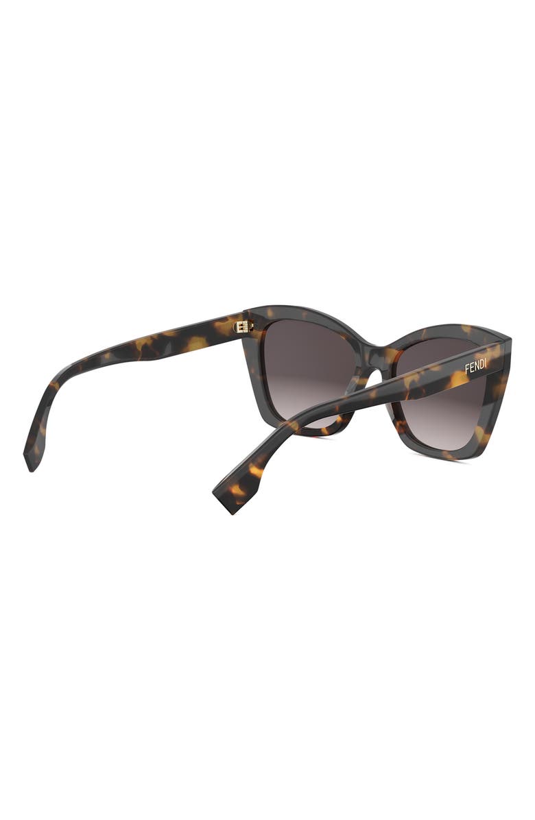 Fendi 'Fendi Lettering 55mm Gradient Square Sunglasses, Alternate, color, Havana/ Other / Gradient Smoke