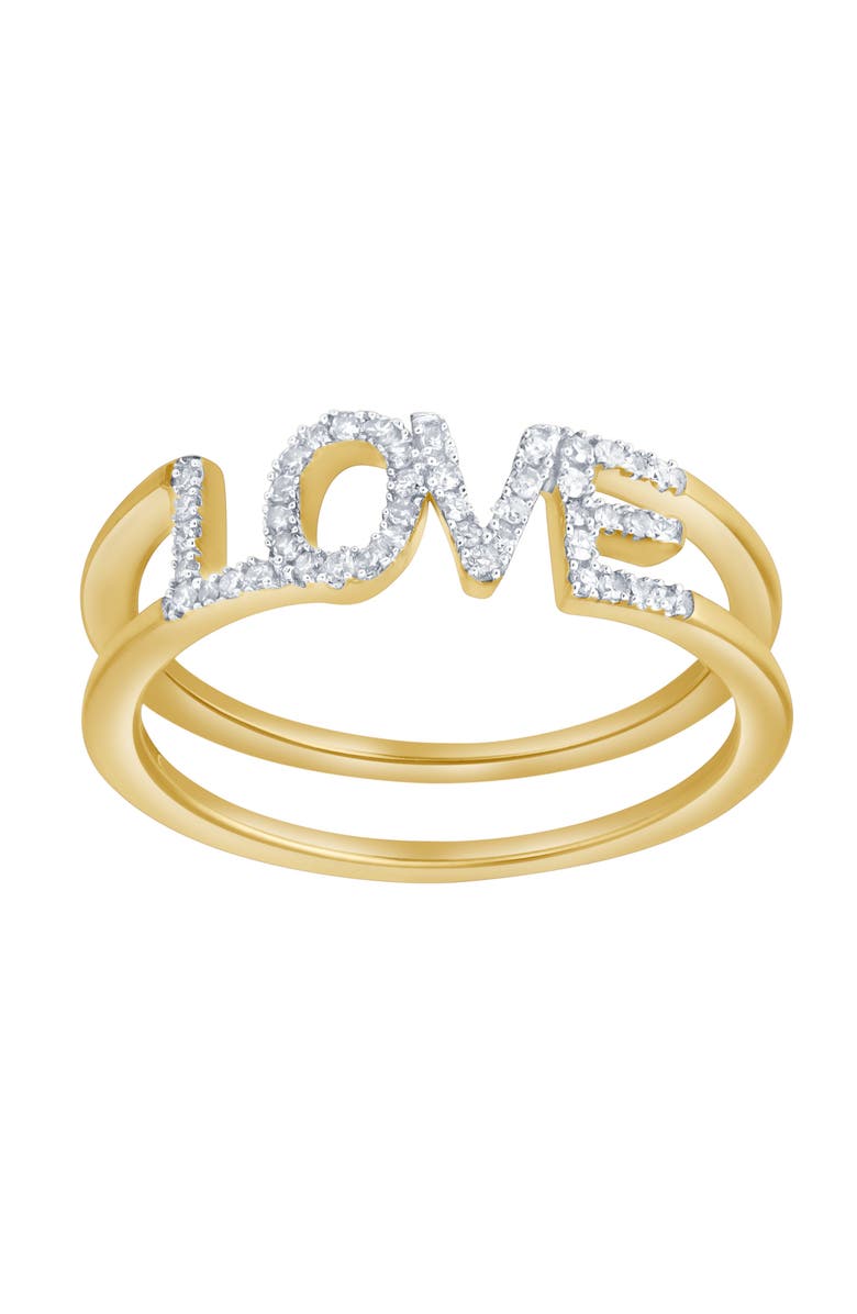 LuvMyJewelry Amorra 0.15 Cts Natural Diamond LOVE 14K Gold Ring, Main, color, 14K Yellow Gold