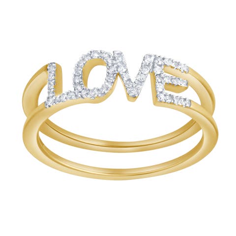 Amorra 0.15 Cts Natural Diamond LOVE 14K Gold Ring