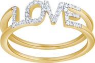 LuvMyJewelry Amorra 0.15 Cts Natural Diamond LOVE 14K Gold Ring