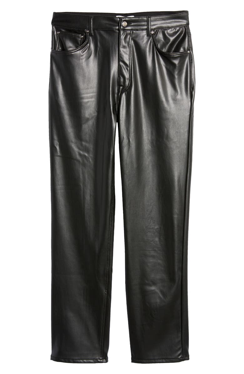 ASOS DESIGN Faux Leather Dad Jeans, Alternate, color, 