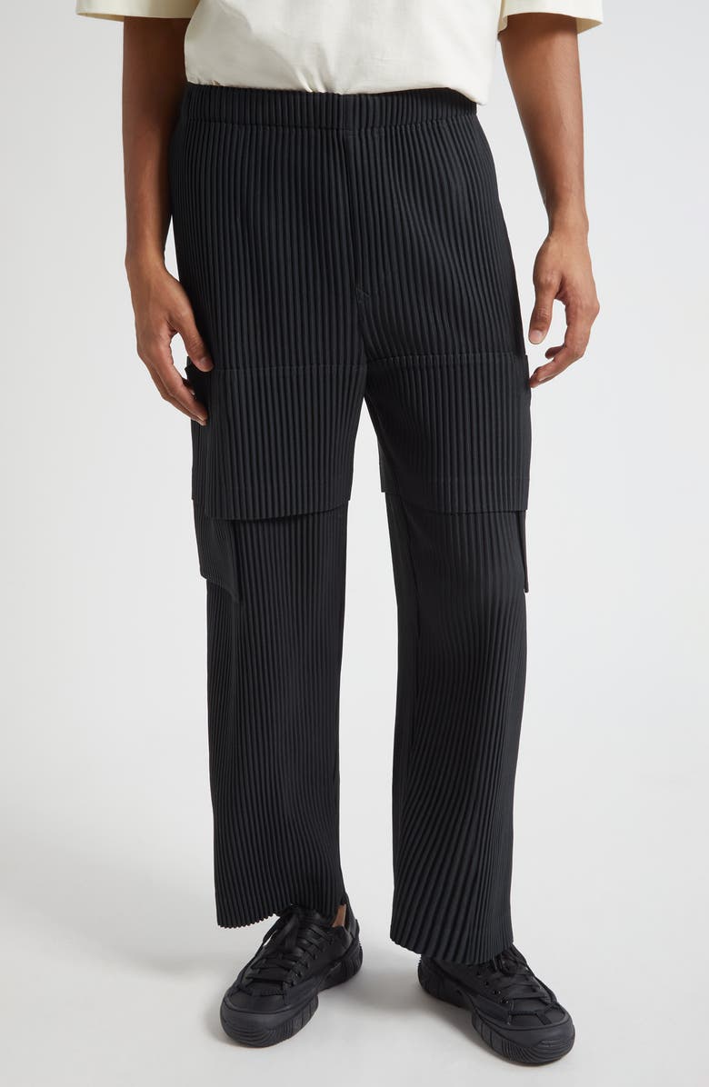Homme Plissé Issey Miyake Pleated Cargo Pants, Main, color, Coke Gray