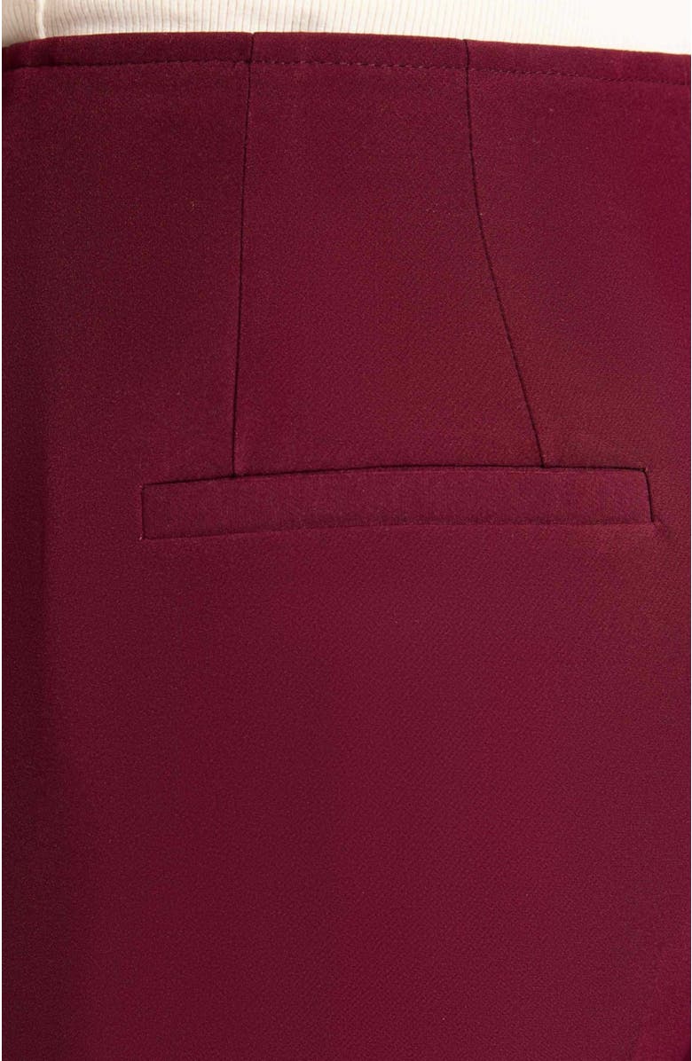 Santorelli DELLA Staight Leg Pants with Slanted Pockets in Soft Stretch Crepe, Alternate, color, Cherry Cola