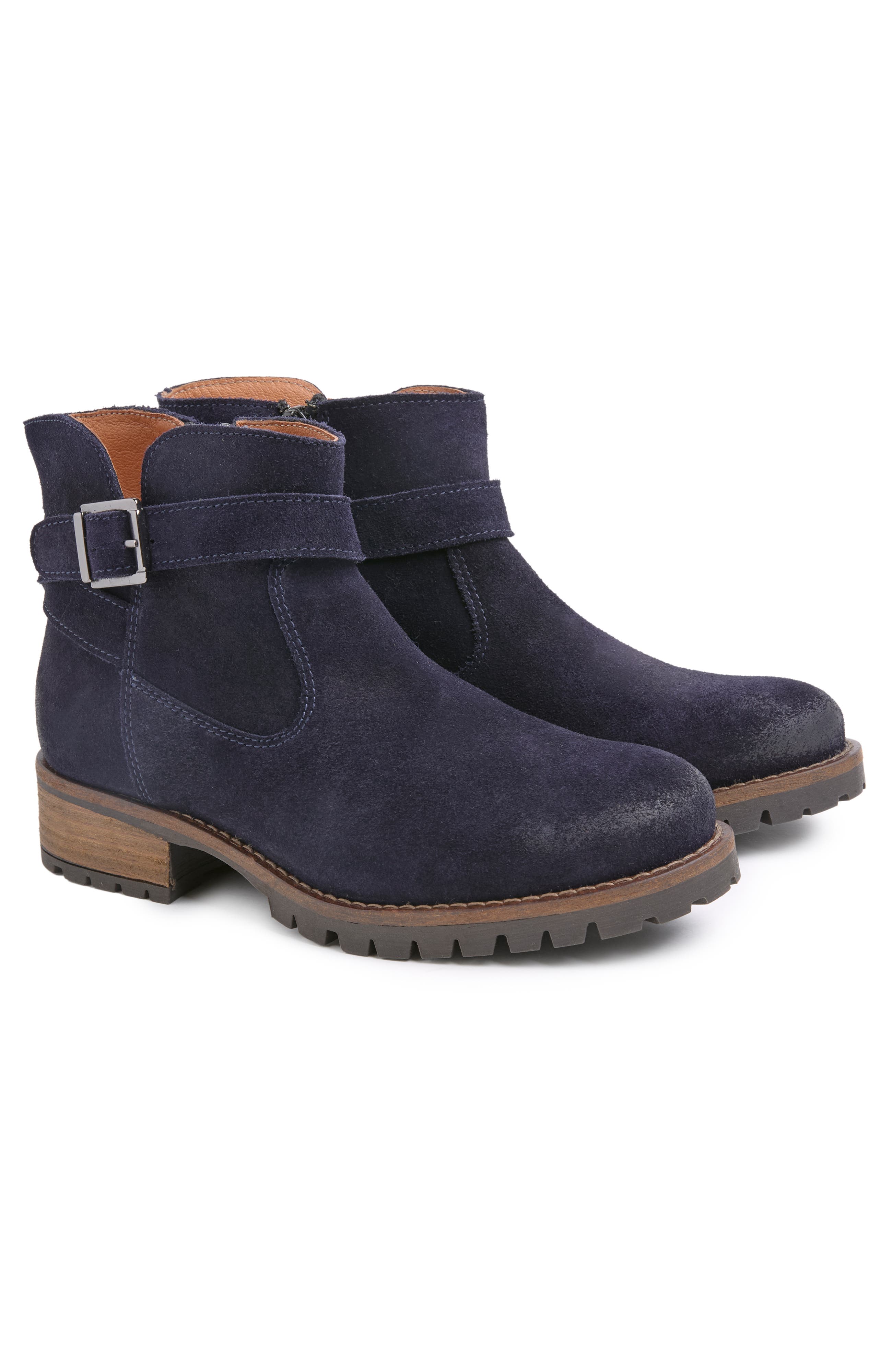 Celtic & Co. Strap Detail Ankle Boot, Main, color, Dark Navy
