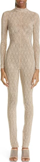 Stella McCartney Crystal Embellished Floral Lace Catsuit