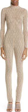 Stella McCartney Crystal Embellished Floral Lace Catsuit