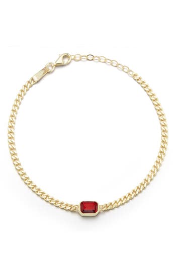 Chloe & Madison Chloe And Madison Cubic Zirconia Curb Bracelet In Gold