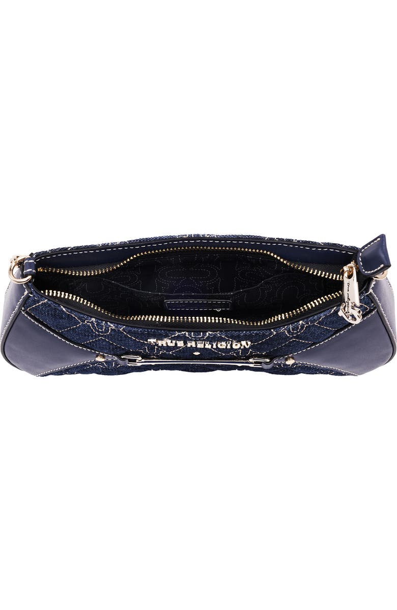 True Religion Studded Denim Shoulder Bag, Alternate, color, Dark Denim