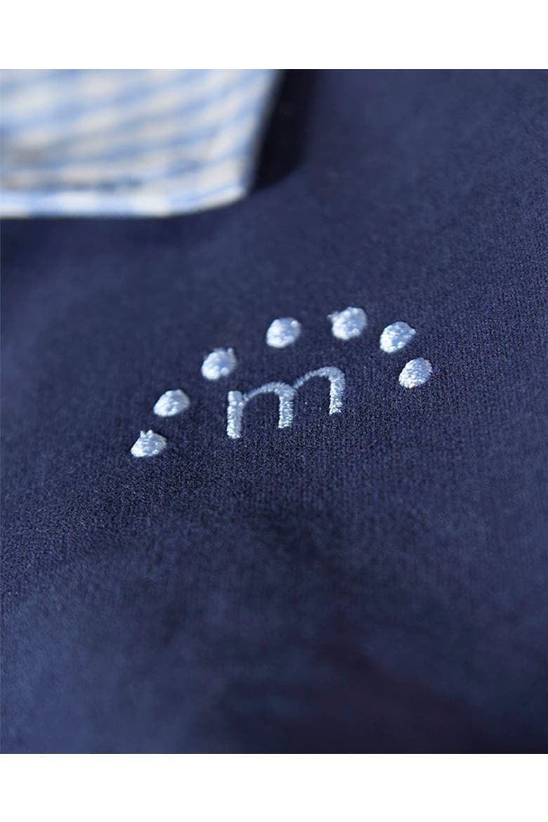2 Piece Fleece Gingham-Collared Sweatshirt and Sweatpants Set, Alternate, color, Navy-Blue