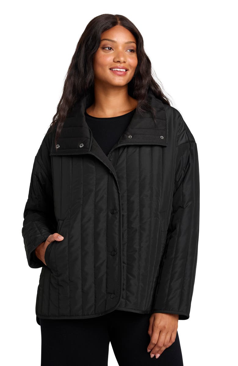 Splendid x @cellajaneblog Quilted Jacket, Alternate, color, Black