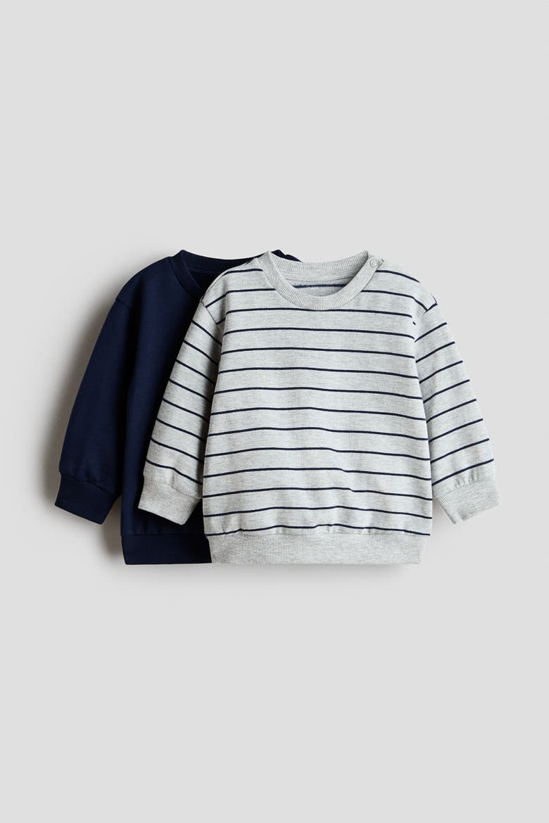 2-pack Cotton Sweatshirts, Alternate, color, Navy blue/light blue