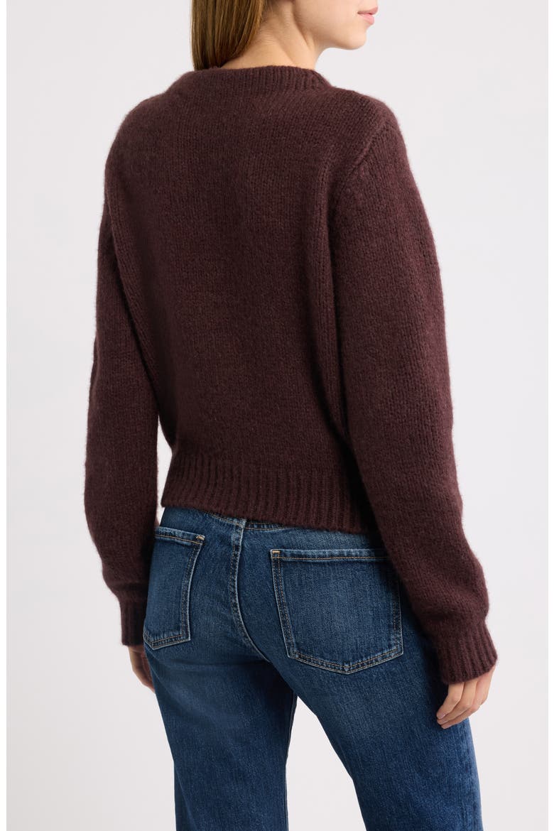 Maire Merino Wool & Cashmere Sweater, Alternate, color, RED UMBER