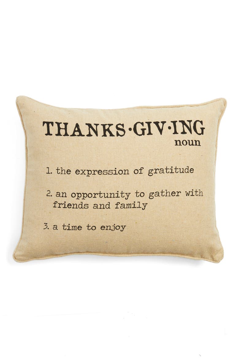 Thanksgiving Definition Accent Pillow, Main, color, NATURAL