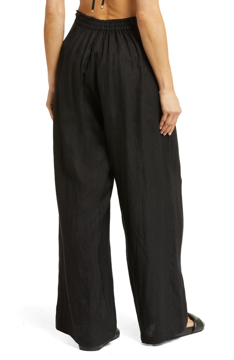 Vitamin A<sup>®</sup> The Getaway High Waist Wide Leg Linen Cover-up Pants, Alternate, color,