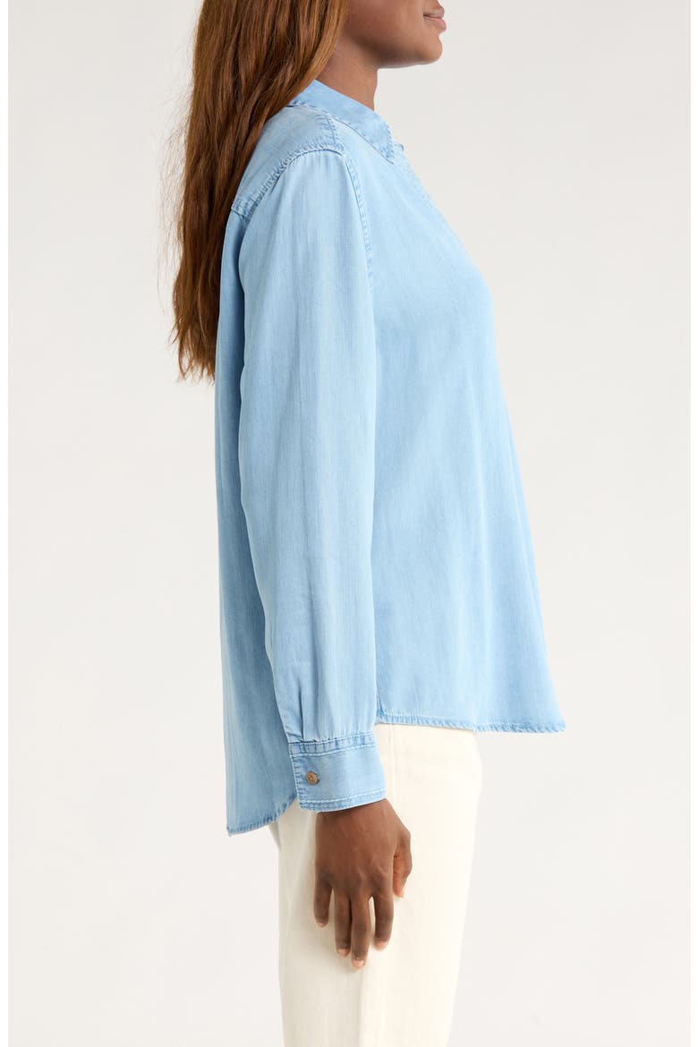 Chambray O'lei Popover Shirt, Alternate, color, LIGHT INDIGO WASH