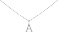 Haus of Brilliance Sterling Silver Diamond Accent "A-Z" Initial Pendant Necklace