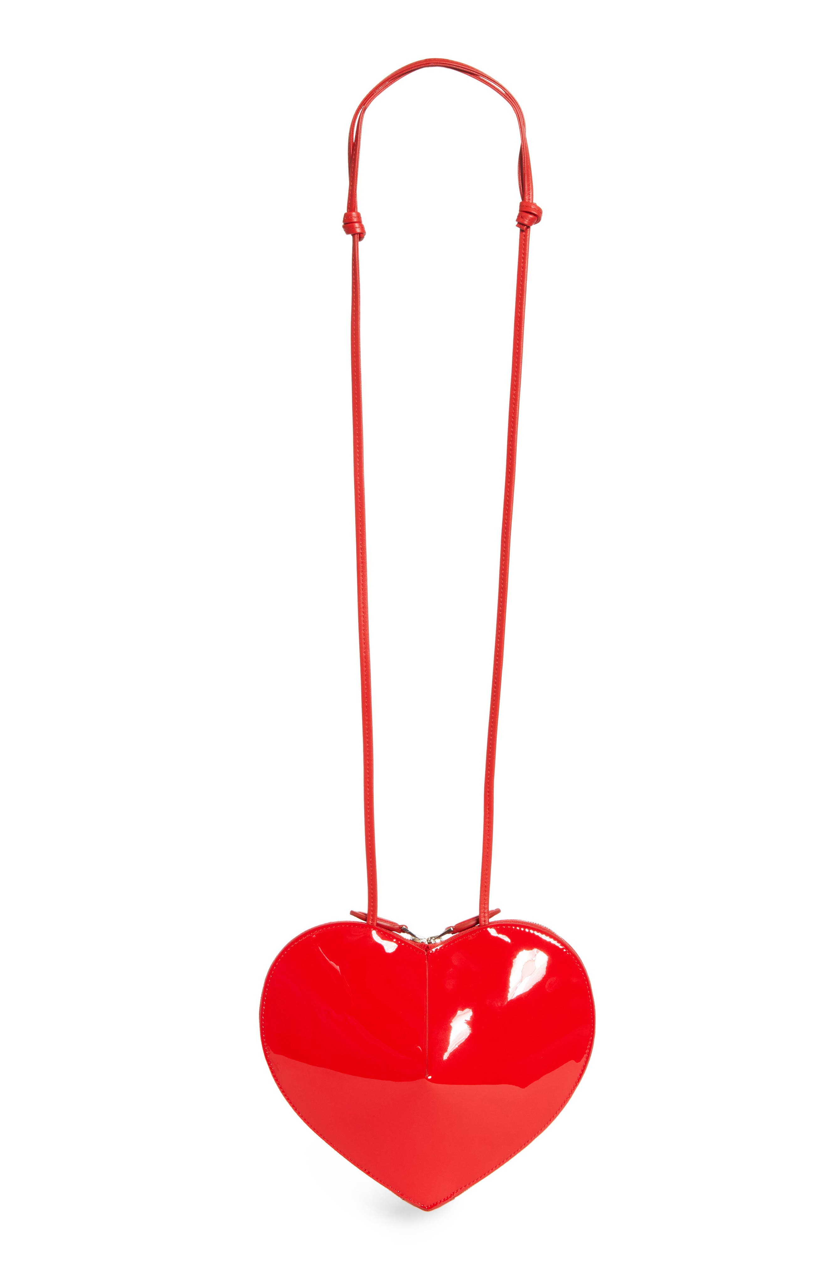 Le Coeur Patent Leather Crossbody Bag, Main, color, ROUGE VERMILLON